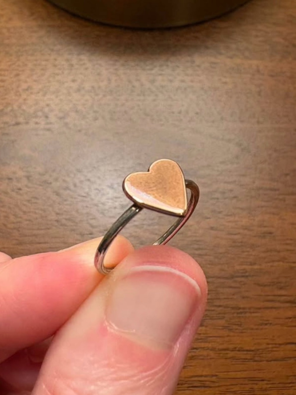 Dainty Copper Heart Ring